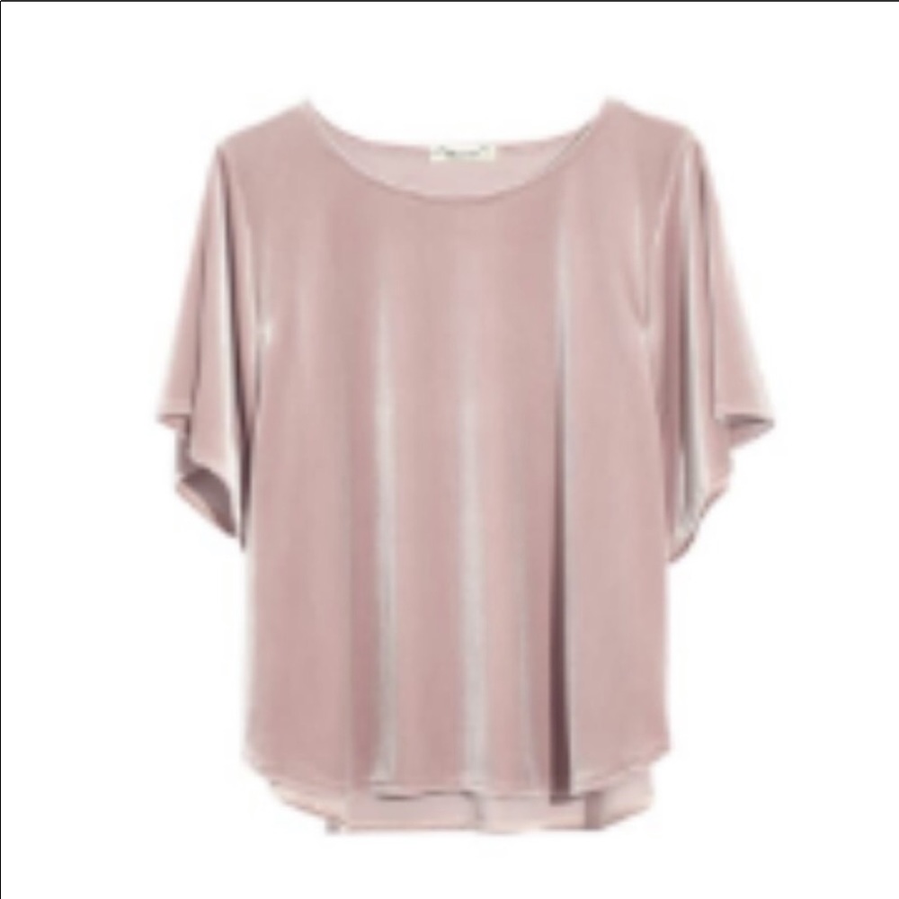 NWT Pink Madewell Velvet Butterfly Top